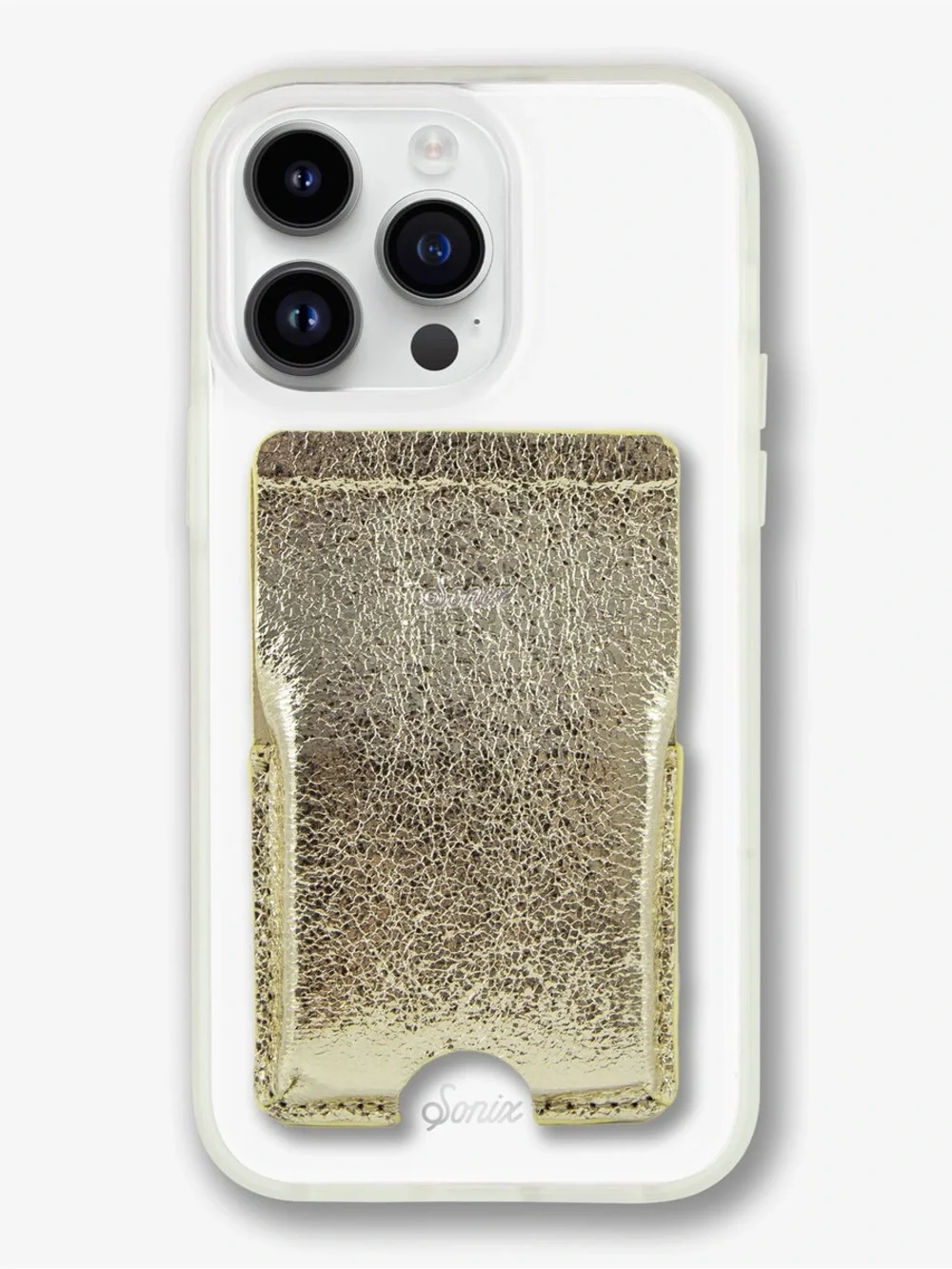 SONIX FAUX LEATHER MAGNETIC SMARTPHONE CARD CASE GOLD NWT